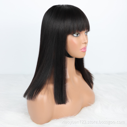 Verified Hair Supplier 99j Color 12aPeruvian Double Drawn Funmi Hair No Lace Full Head Wig Pure Human Hair Short Bob with Fringe